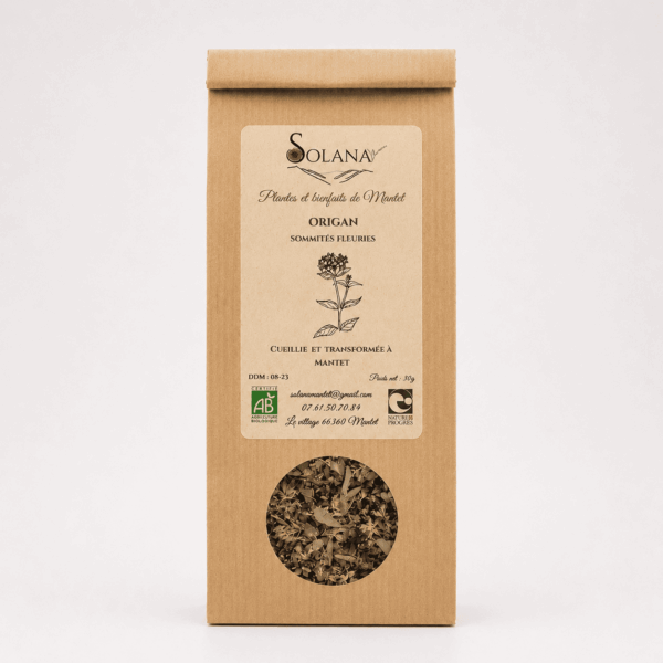 Tisane d’origan bio : la complice des défenses naturelles. aide à dégager les voies respiratoires et calme les troubles digestifs.