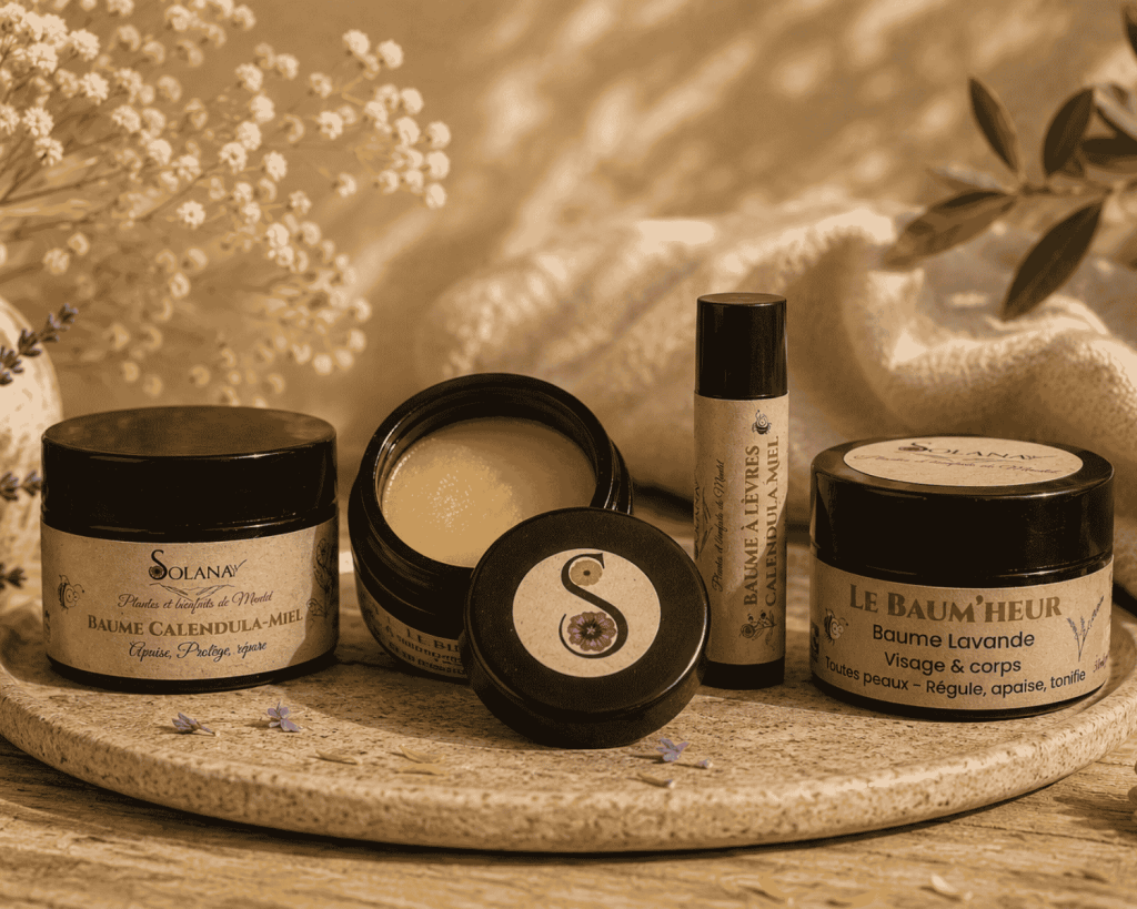Baumes idéaux pour le visage, le corps et les lèvres. Soins naturels pour nourrir la peau