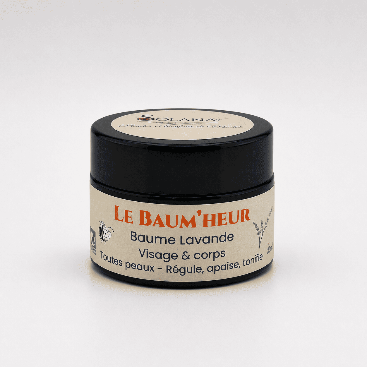 Baume lavande, visage et corps toutes peaux. Mention Nature et Progrès